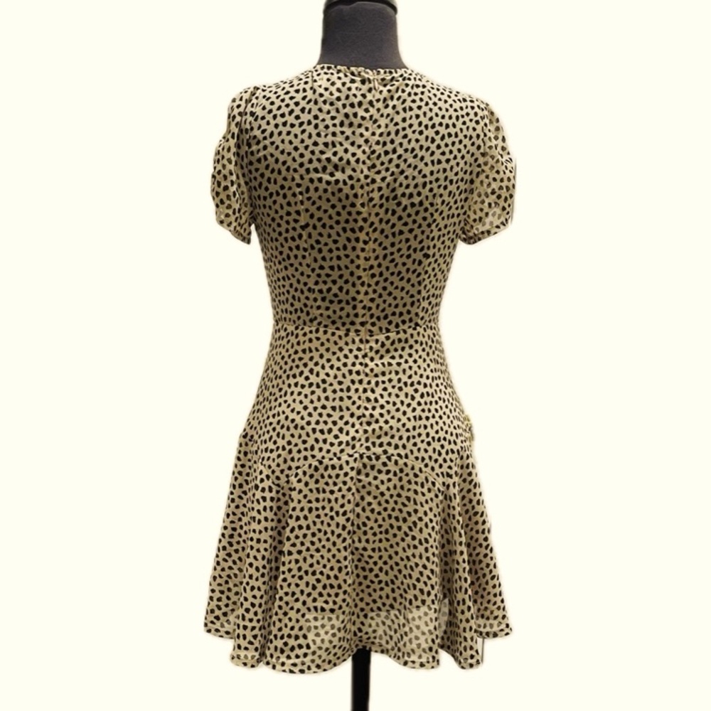 Chic Beige Polka Dot Mini Dress - Picture 6 of 14